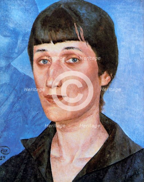 'Portrait of Anna Akhmatova', 1922. Artist: Kuz'ma Petrov-Vodkin