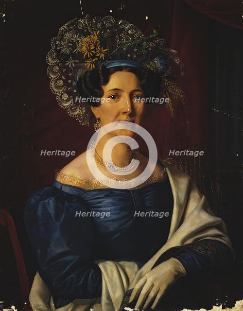 Portrait of Anna Babkina, 1830. Creator: Aleksey Tyranov.