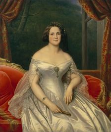Portrait of Anna Benardaki, 1844. Creator: Charles Auguste Guillaume Steuben