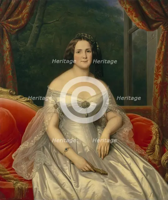 Portrait of Anna Benardaki, 1844. Creator: Charles Auguste Guillaume Steuben.