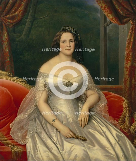 Portrait of Anna Benardaki, 1844. Creator: Charles Auguste Guillaume Steuben.
