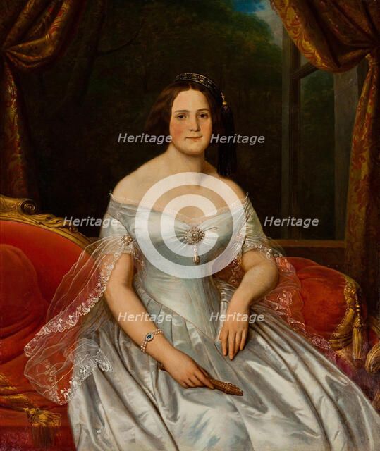 Portrait of Anna Benardaki, ca 1844. Creator: Steuben, Charles de (1788-1856).