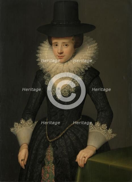Portrait of Anna Boudaen Courten (1599-1622), 1619. Creator: Salomon Mesdach.