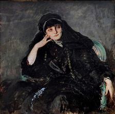 Portrait of Anna-Elisabeth, Comtesse Mathieu de Noailles (1876-1933), 1912. Creator: Tissot, James Jacques Joseph (1836-1902)
