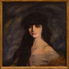 Portrait of Anna-Elisabeth, Comtesse Mathieu de Noailles (1876-1933), 1913. Creator: Zuloaga y Zabaleto; Ignacio (1870-1945)