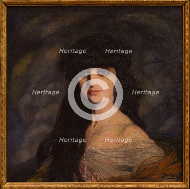 Portrait of Anna-Elisabeth, Comtesse Mathieu de Noailles (1876-1933), 1913. Creator: Zuloaga y Zabaleto; Ignacio (1870-1945).