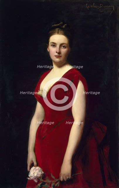 Portrait of Anna Obolenskaya, 1887. Creator: Charles Emile Auguste Carolus-Duran.