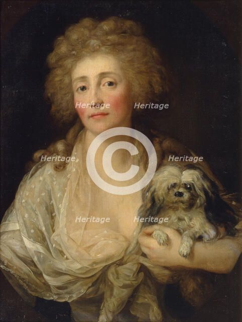 Portrait of Anna Oraczewska with the Dog, 1789. Artist: Graff, Anton (1736-1813)