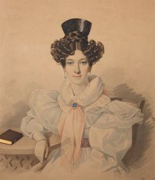 Portrait of Anna Platonovna Plautina (1808-1886), 1830s. Creator: Hampeln, Carl, von (1794-after 1880)