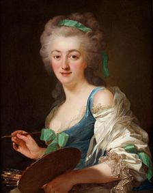 Portrait of Anne Vallayer-Coster (1744-1818), 1783. Creator: Roslin, Alexander (1718-1793)
