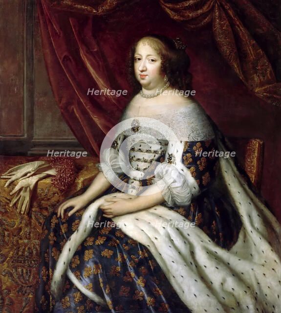 Portrait of Anne of Austria (1601-1666). Artist: Beaubrun, Henri (1603-1677)