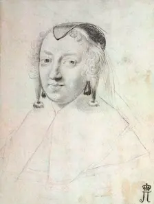Portrait of Anne of Austria (1601-1666), before 1643. Creator: Mellan, Claude (1598-1688)