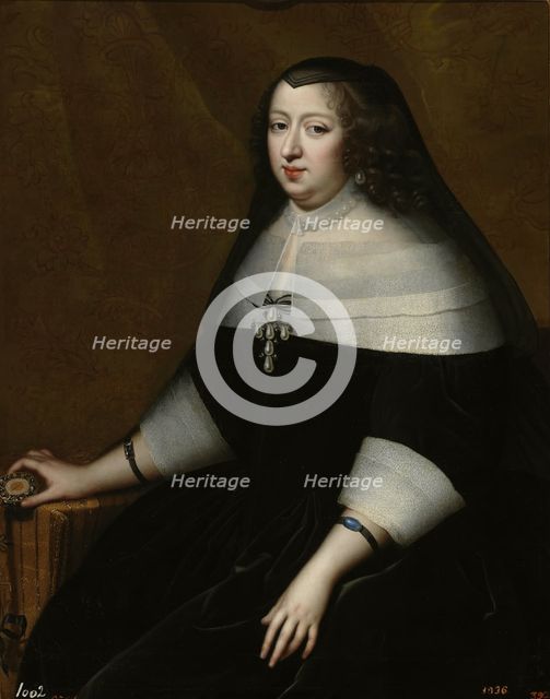 Portrait of Anne of Austria (1601-1666), ca 1659. Artist: Beaubrun, Henri (1603-1677)