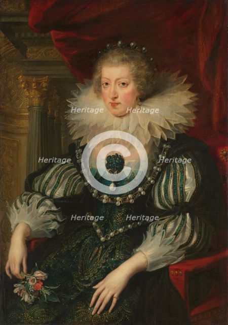 Portrait of Anne of Austria (1601-1666), Queen of France, c.1628. Creator: Workshop of Peter Paul Rubens.