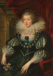 Portrait of Anne of Austria (1601-1666), Queen of France, c.1628. Creator: Workshop of Peter Paul Rubens