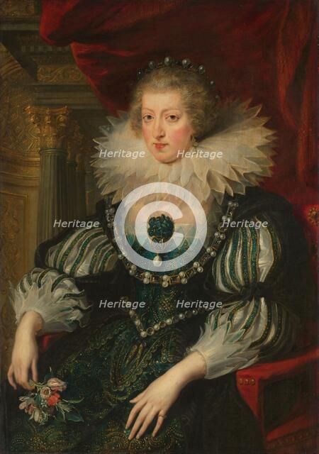 Portrait of Anne of Austria (1601-1666), Queen of France, c.1628. Creator: Workshop of Peter Paul Rubens.