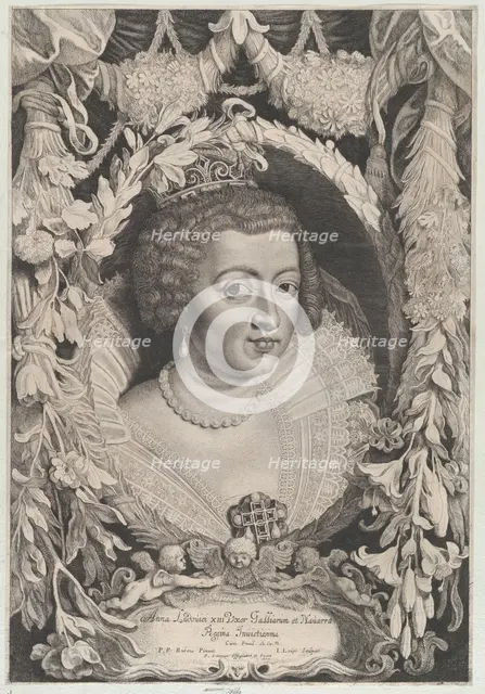 Portrait of Anne of Austria, Queen of France, ca. 1650. Creators: Jacob Louys, Pieter Soutman.