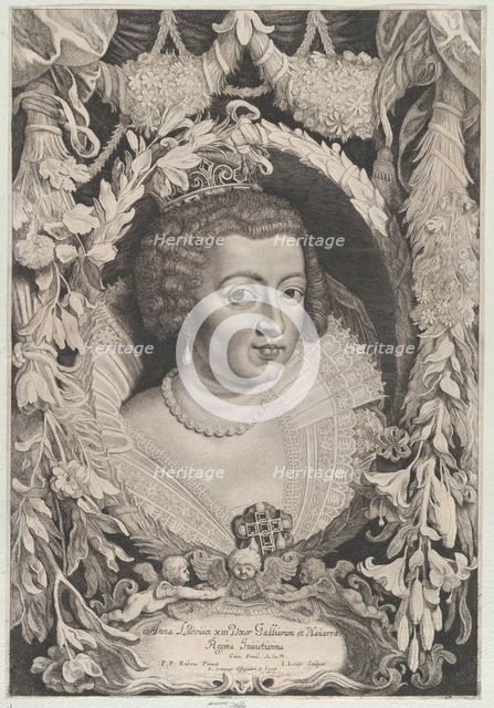 Portrait of Anne of Austria, Queen of France, ca. 1650. Creators: Jacob Louys, Pieter Soutman.