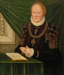 Portrait of Anne of Denmark (1532-1585), Electress of Saxony, Second half of the16th cen.. Creator: Cranach, Lucas, the Younger (1515-1586)