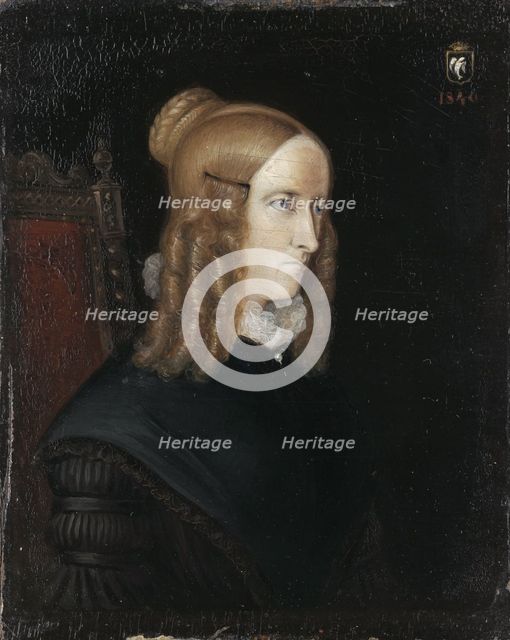 Portrait of Annette von Droste-Hülshoff (1797-1848), 1840. Artist: Sprick, Johann Joseph (1808-1842)