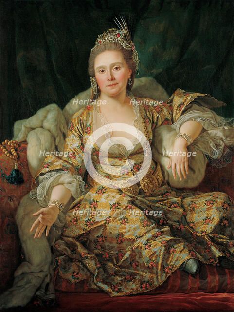 Portrait of Annette Duvivier, Comtesse de Vergennes, in Oriental Costume, Second Half of the 18th cen.. Artist: Favray, Antoine de (1706-1791)