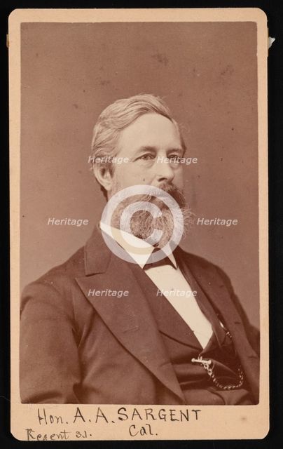 Portrait of Aaron Augustus Sargent (1827-1887), Before 1881. Creator: Brady's National Photographic Portrait Galleries.