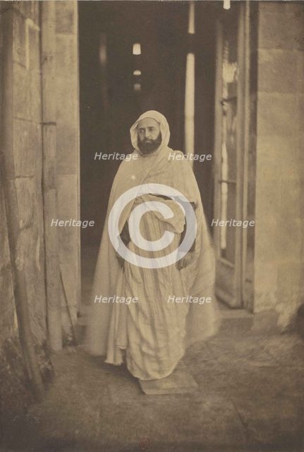 Portrait of Abdelkader ibn Muhieddine (1808-1883) in Amboise, 1852. Creator: Le Gray, Gustave (1820-1884).