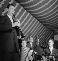 Portrait of Abe Most, Pete Ponti, Sid Jacobs, and Jimmy Norton, Hickory House, N.Y., ca. June 1947. Creator: William Paul Gottlieb