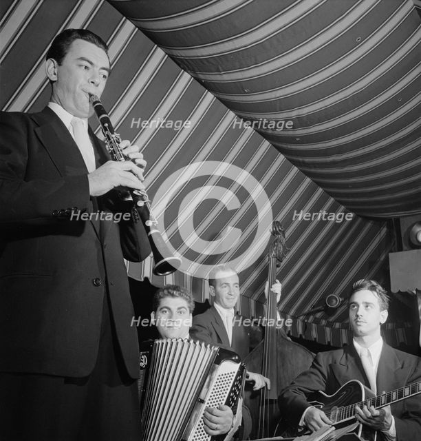 Portrait of Abe Most, Pete Ponti, Sid Jacobs, and Jimmy Norton, Hickory House, N.Y., ca. June 1947. Creator: William Paul Gottlieb.