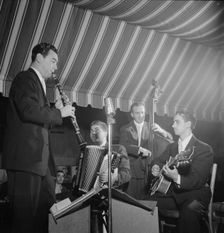 Portrait of Abe Most, Pete Ponti, Sid Jacobs, and Jimmy Norton, Hickory House, N.Y., ca. June 1947. Creator: William Paul Gottlieb