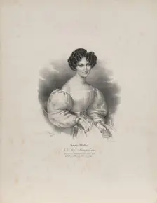 Portrait of actress Sophie Müller (1803-1830), 1830. Creator: Kriehuber, Josef (1800-1876)