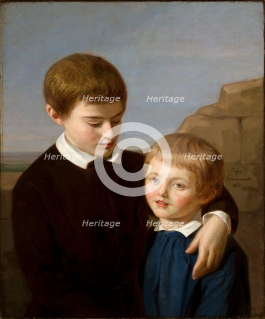 Portrait of Adam Mickiewicz's Sons, Aleksander and Jan Gwalbert, 1851. Creator: Zofia Szymanowska-Lenartowicz.