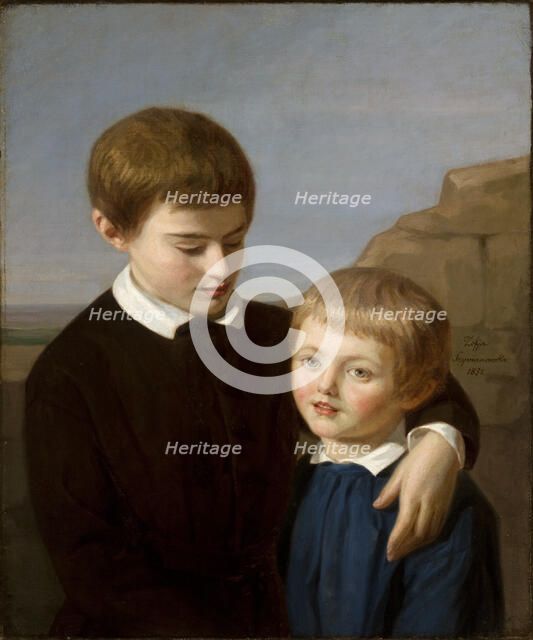 Portrait of Adam Mickiewicz's Sons, Aleksander and Jan Gwalbert, 1851. Creator: Zofia Szymanowska-Lenartowicz.