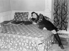 Portrait of Adele Girard, Turkish Embassy, Washington, D.C., 1938. Creator: William Paul Gottlieb