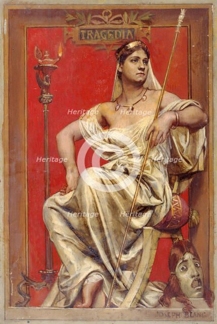 Portrait of Adeline Dudlay (1858-1934), in allegory of tragedy, c1885. Creator: Joseph Blanc.