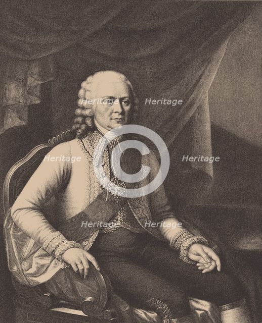 Portrait of Admiral Vasily Alexeyevich Myatlev (1694-1761) (After Józef Oleszkiewicz). Artist: Anonymous  