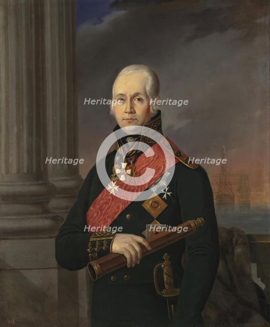 Portrait of Admiral F.F.Ushakov, 1850. Creator: Unknown.