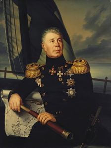 Portrait of Admiral Krusenshtern, 1850. Creator: Unknown