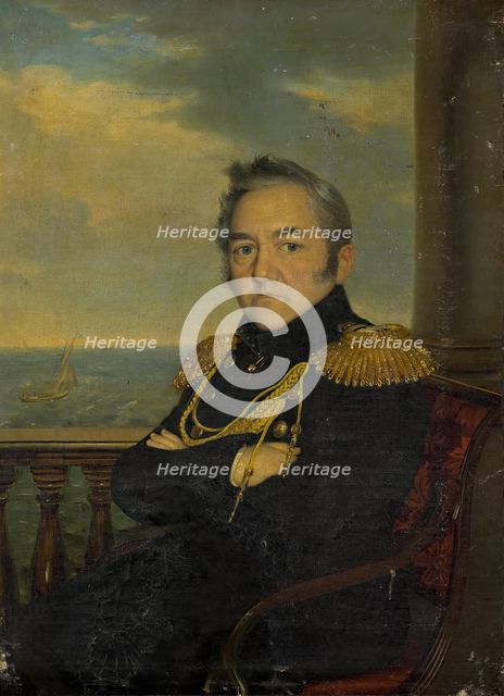 Portrait of Admiral Mikhail Lazarev, 1844. Creator: Robert Schwede.