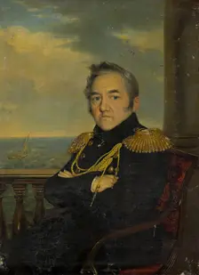 Portrait of Admiral Mikhail Lazarev, 1844. Creator: Robert Schwede