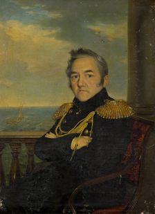 Portrait of Admiral Mikhail Lazarev, 1844. Creator: Robert Schwede