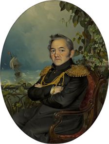 Portrait of Admiral Mikhail Lazarev, 1845. Creator: Robert Schwede