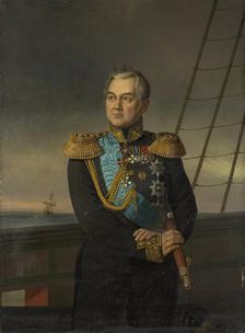 Portrait of Admiral Mikhail Lazarev, 1873. Creator: Georg von Bothmann