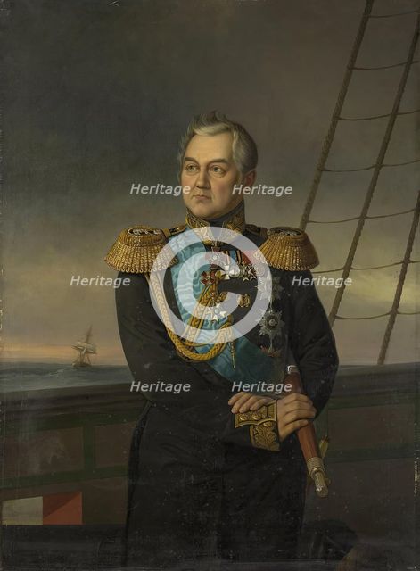 Portrait of Admiral Mikhail Lazarev, 1873. Creator: Georg von Bothmann.