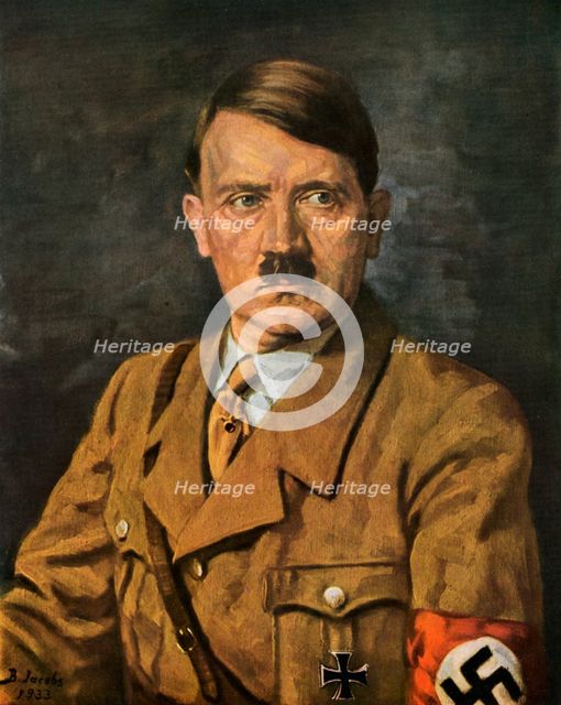 Portrait of Adolf Hitler, 1933.Artist: B von Jacobs