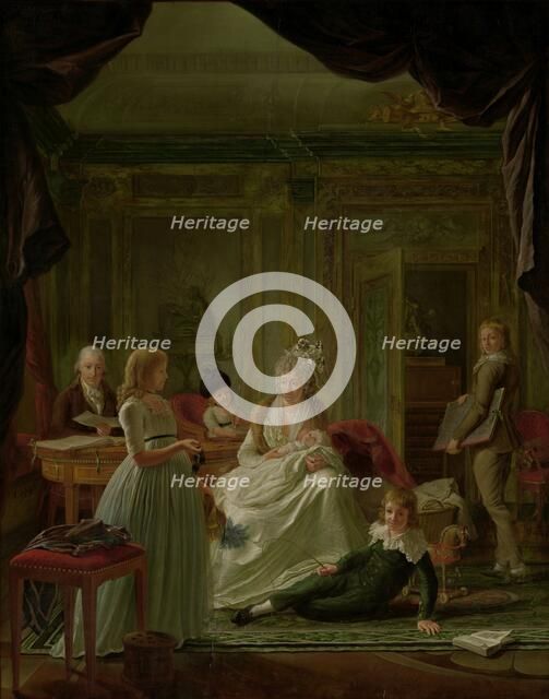 Portrait of Aernout van Beeftingh, his Wife Jacoba Maria Boon and their Children, 1797. Creator: Nicolaas Muys.