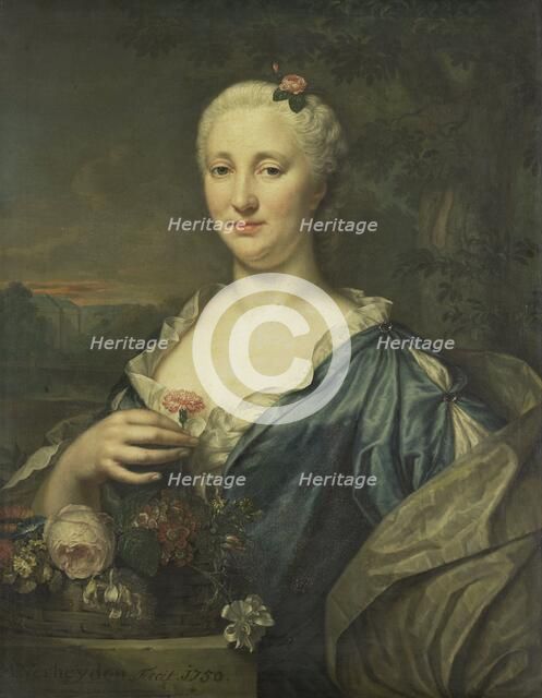 Portrait of Agnes Margaretha Albinus, Wife of Coenraad van Heemskerck, 1750. Creator: Mattheus Verheyden.