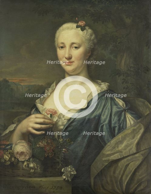 Portrait of Agnes Margaretha Albinus, Wife of Coenraad van Heemskerck, 1750. Creator: Mattheus Verheyden.