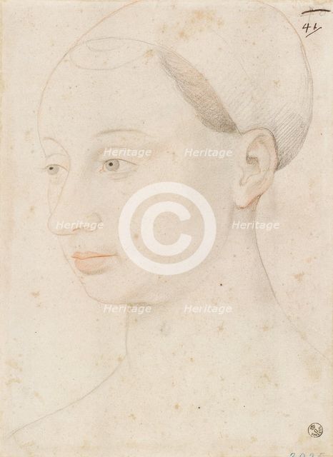 Portrait of Agnès Sorel (1422-1450), c1535-1550. Creator: Fouquet, Jean, (After) .