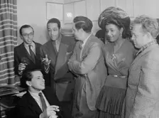 Portrait of Ahmet M. Ertegun, Nesuhi Ertegun, Duke Ellington, William P. Gottlieb..., Maryland, 1941 Creator: Delia Potofsky Gottlieb
